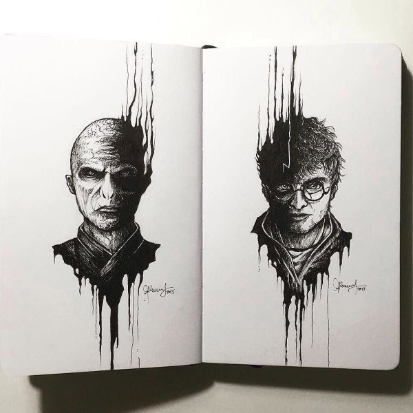 Идеи для скетчбука рисунки Гарри Поттер