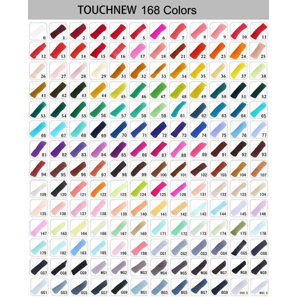Палитра маркеры TOUCHNEW 168