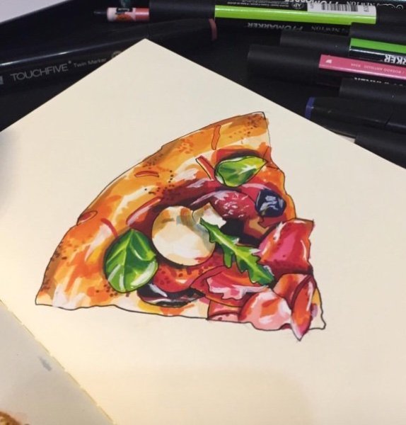 Пицца маркерами