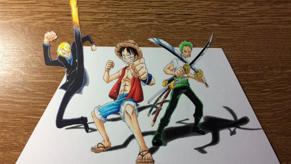 Луффи Ван Пис по клеточкам