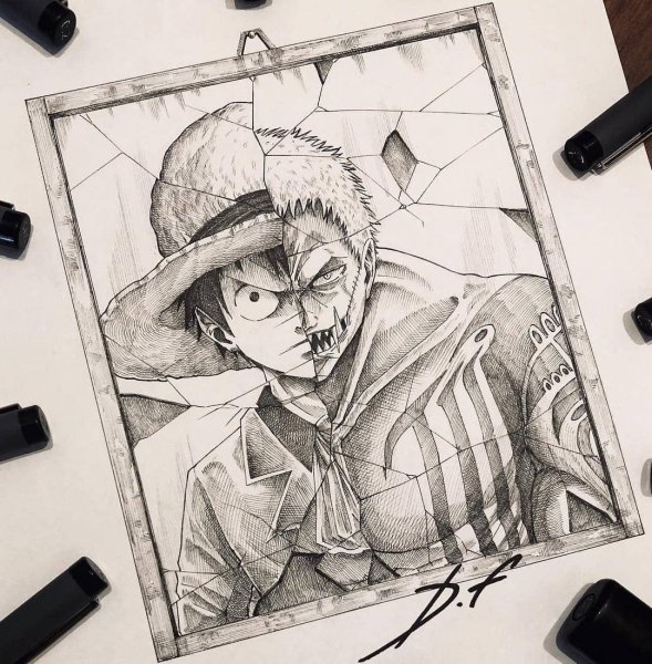 Ророноа Зоро арт скетч