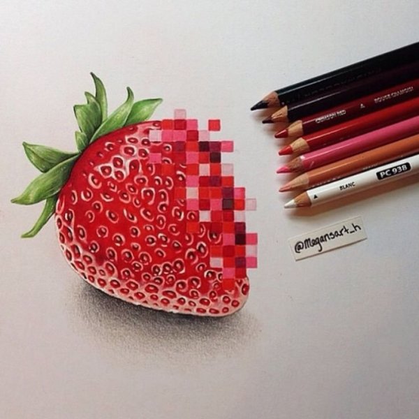 Клубника скетч маркерами