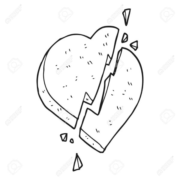 Разбитое сердце маркером