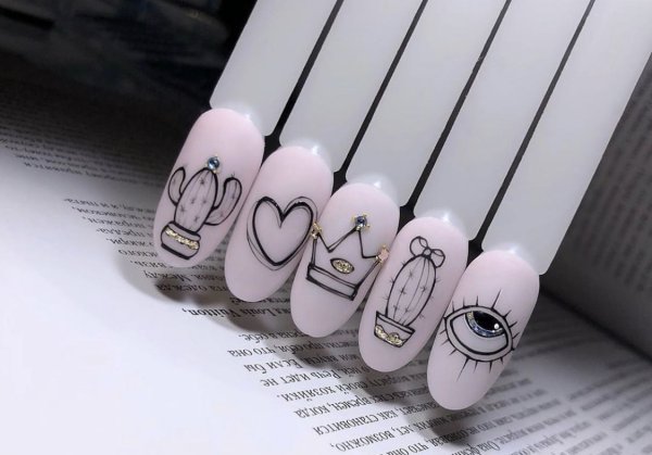 Дизайн ногтей тонкие линии