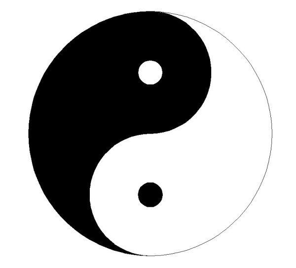 Инь Янь рисунок карандашом