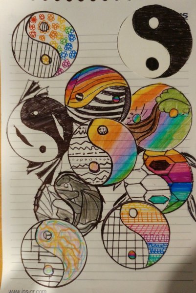 Зентангл Инь Янь