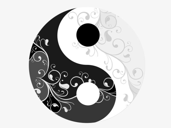 Трафарет Инь Янь для вырезания