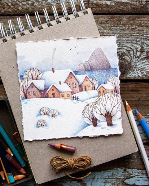 Зима маркерами