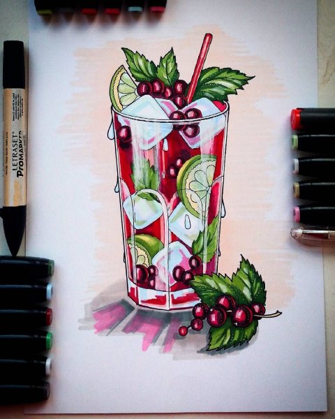 Рисование маркерами для скетчинга