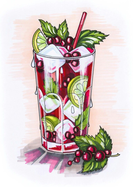 Коктейль маркерами