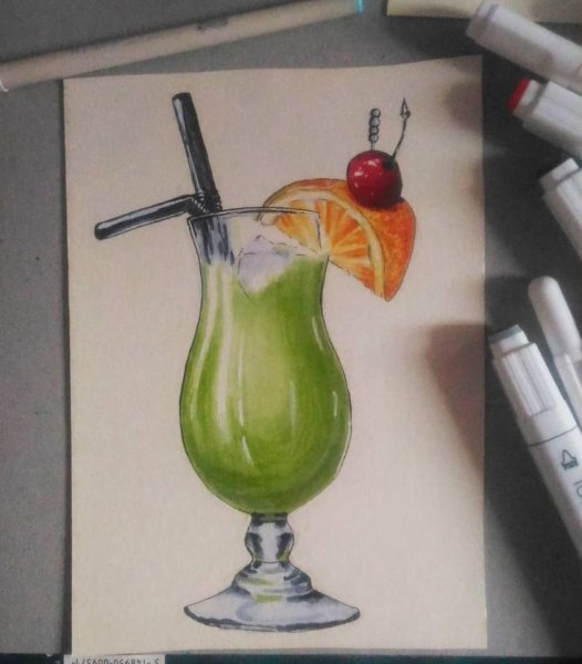 Мохито скетч маркерами