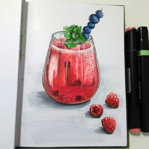 Коктейль маркерами для скетчинга