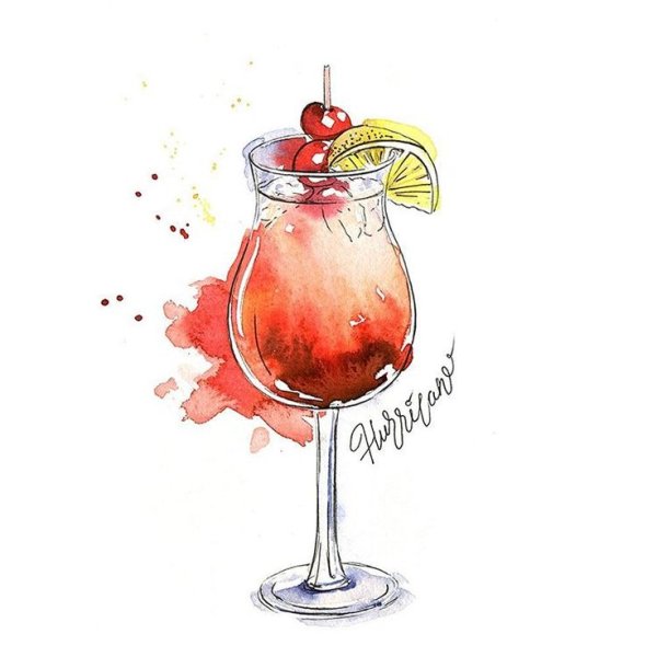 Скетчи акварелью фрукты