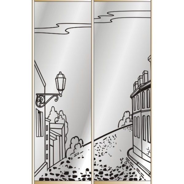 Пескоструй на зеркале ang p-2073