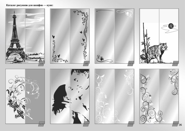 Наклейки на зеркало шкафа-купе