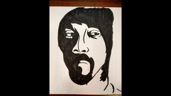 Рисунки маркером черным