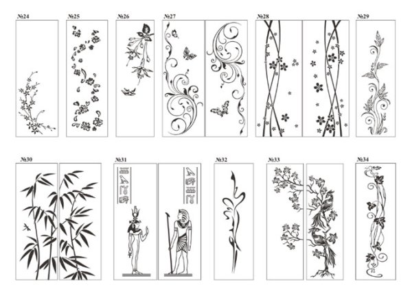 Пескоструй рисунки на зеркале для шкафа купе