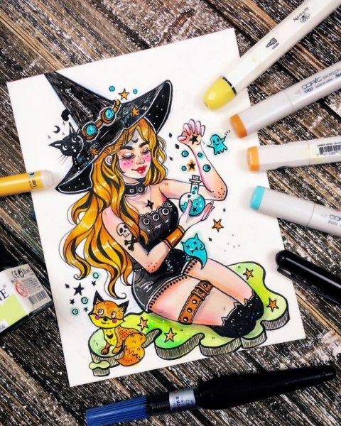 Ведьмочки маркерами