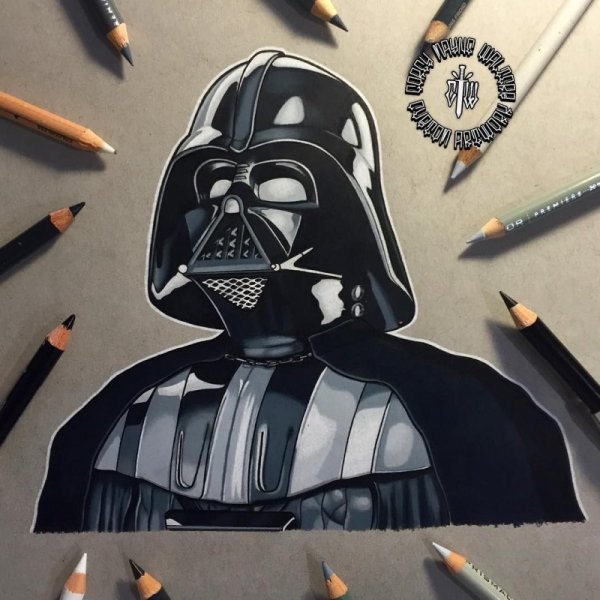 Дарт Вейдер скетч маркерами