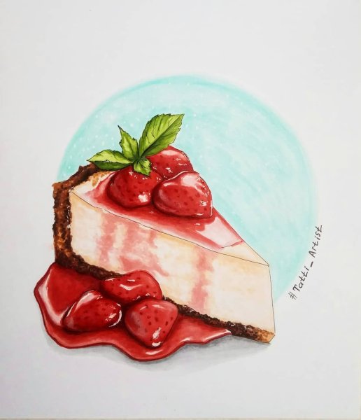 Чизкейк рисунок маркерами