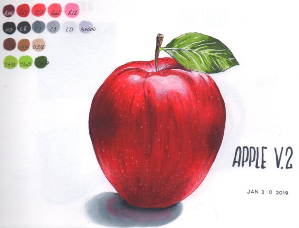 Яблоко маркерами