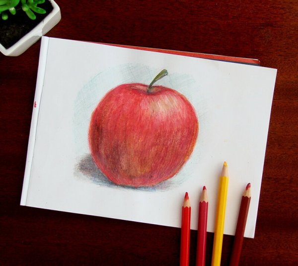 Яблоко маркерами