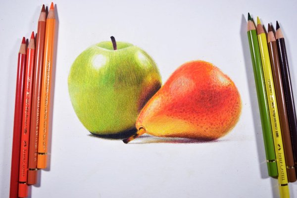 Яблоко рисунок фломастерами