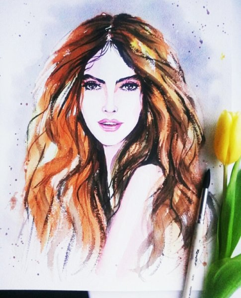 Портреты маркерами девушки красивые