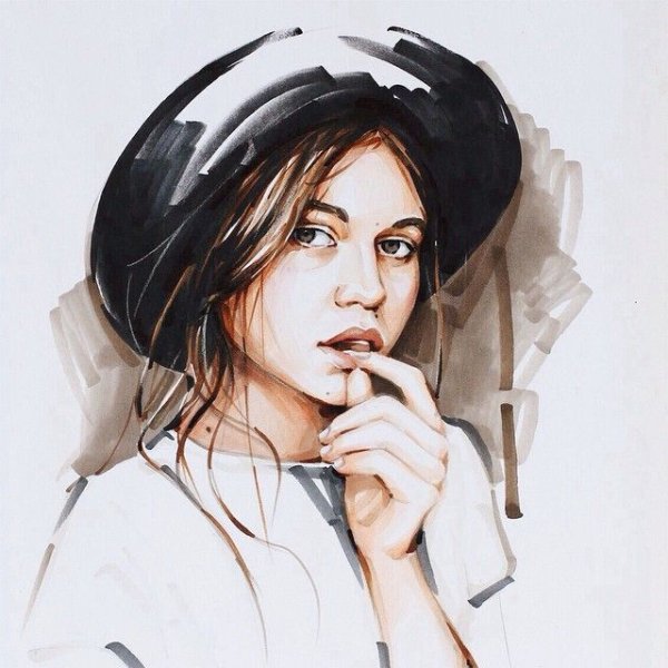 Портрет фломастерами