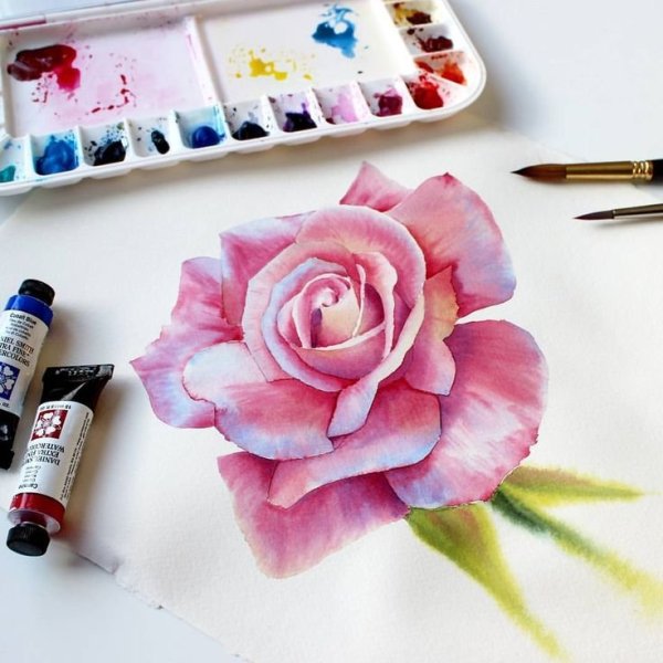 Нарисовать розу маркером