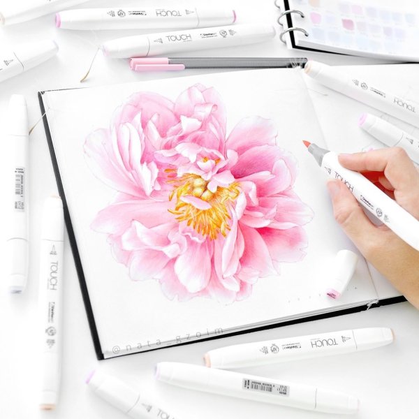 Скетч маркерами Весна