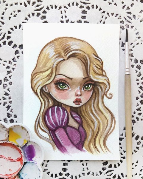 Селена Гомес в мультяшном стиле