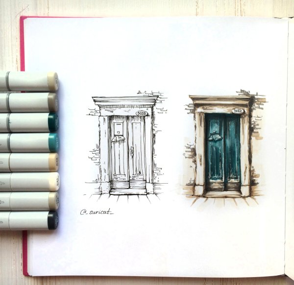 Наброски маркером