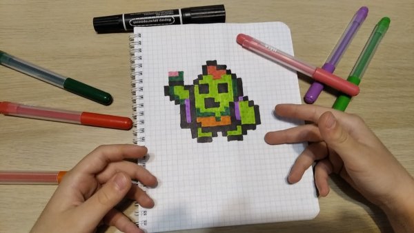 Рисунки по клеточкам радужные