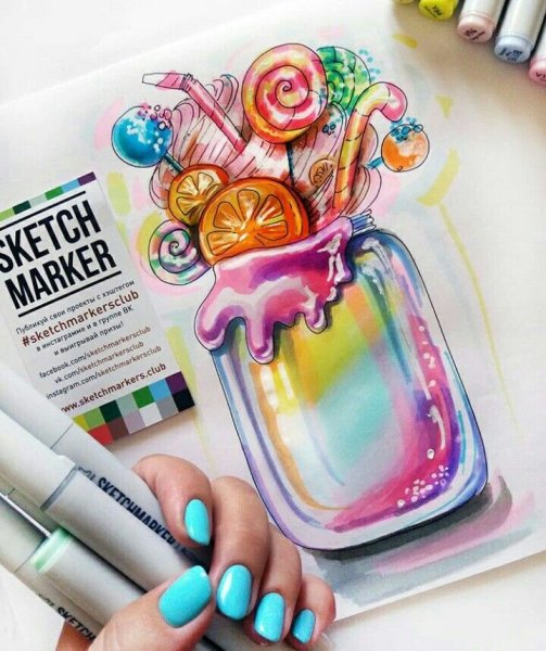 Рисунки маркерами