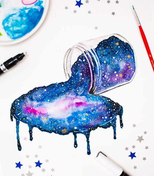 Рисунки космоса для срисовки