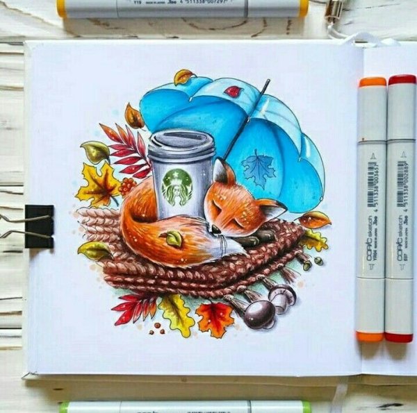 Скетчи маркерами для начинающих