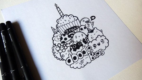 Рисунки дудлинг для срисовки