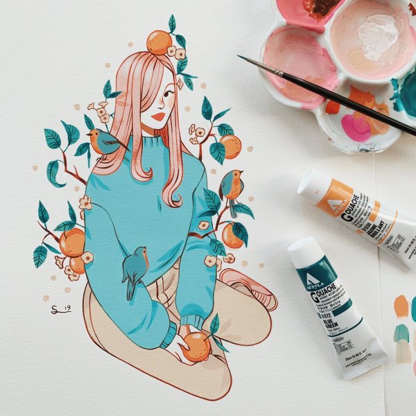 Художник Sibylline Meynet солнце