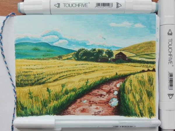 Пейзаж маркерами