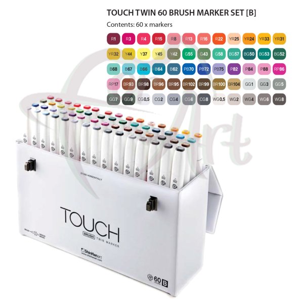Маркеры тач браш 60 цветов