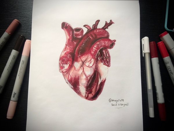 Сердце маркером