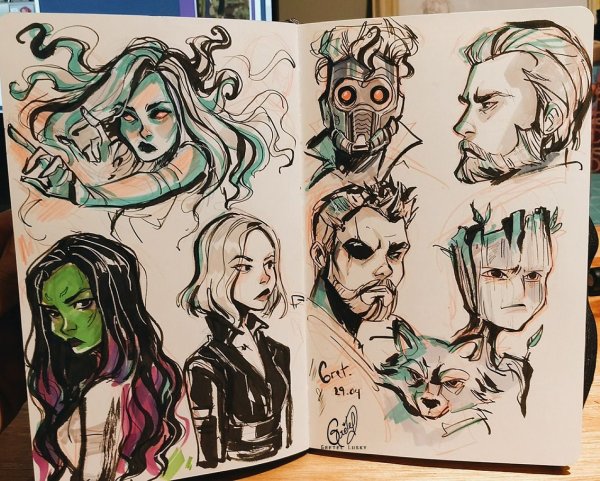 Скетчбук скетчи персонажей