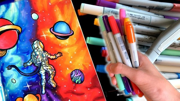 Космос маркерами