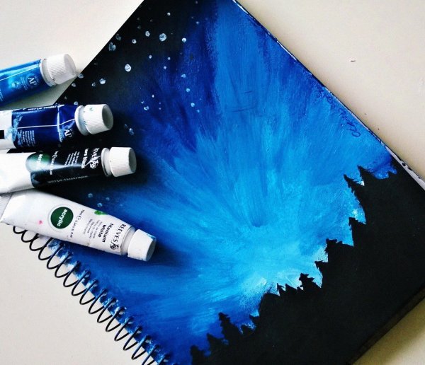 Рисунок баллончиком космос