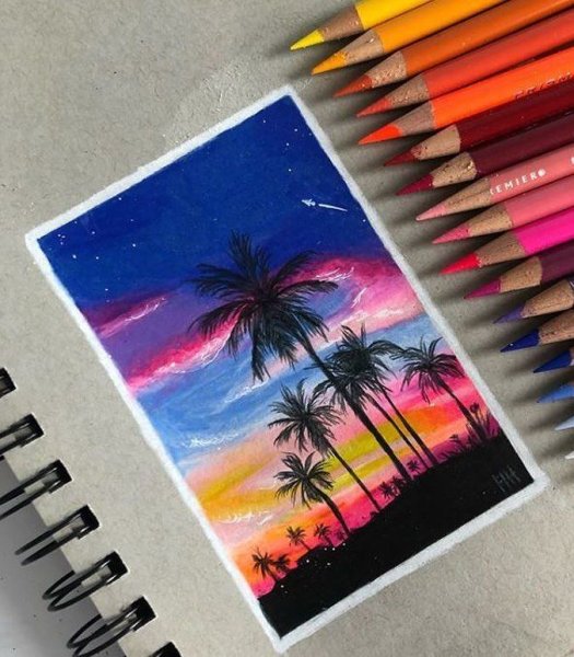 Идеи для рисования легкие цветные