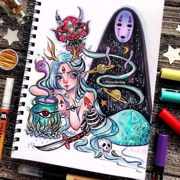 Рисунки для скетчбука фломастерами