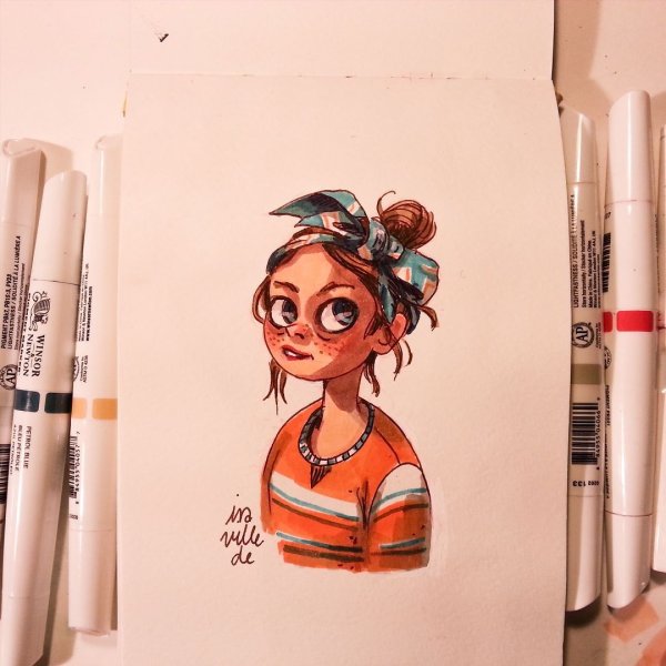 Рисование людей маркерами для скетчбука