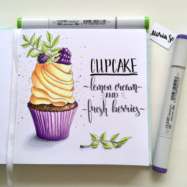 Торт маркерами для скетчинга