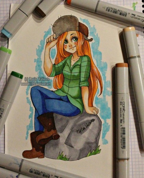 Рисунки девушек маркерами